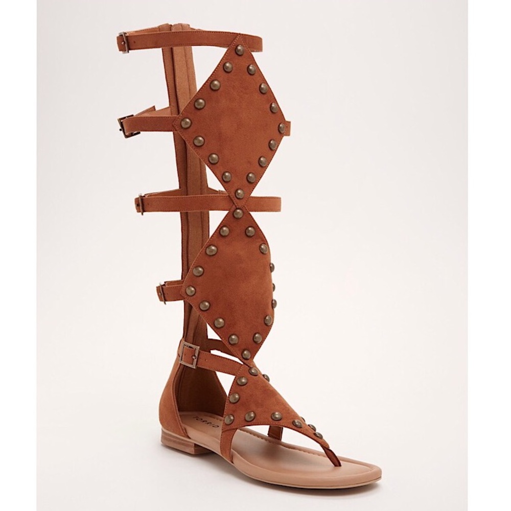 Studded Gladiator sandals (wide width, wide calf)